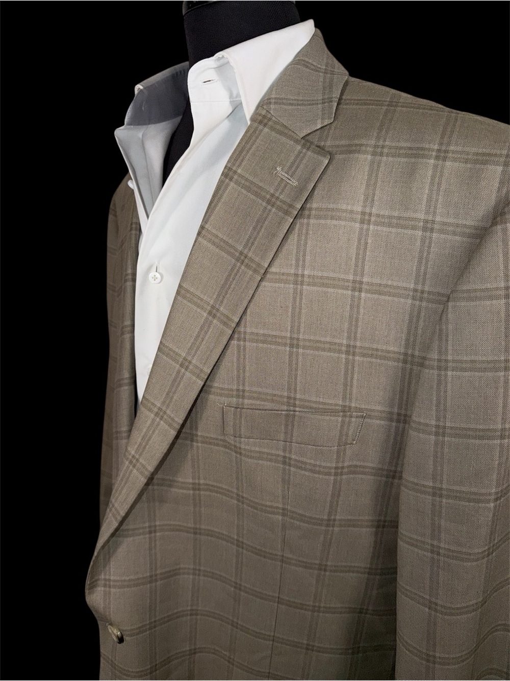 NWT BIG & TALL SHAQUILLE O’NEAL TAN WINDOWPANE SPORT COAT SZ 50L